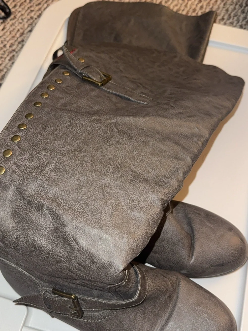 Journee Collection Over the Knee Taupe Wide Calf Boot